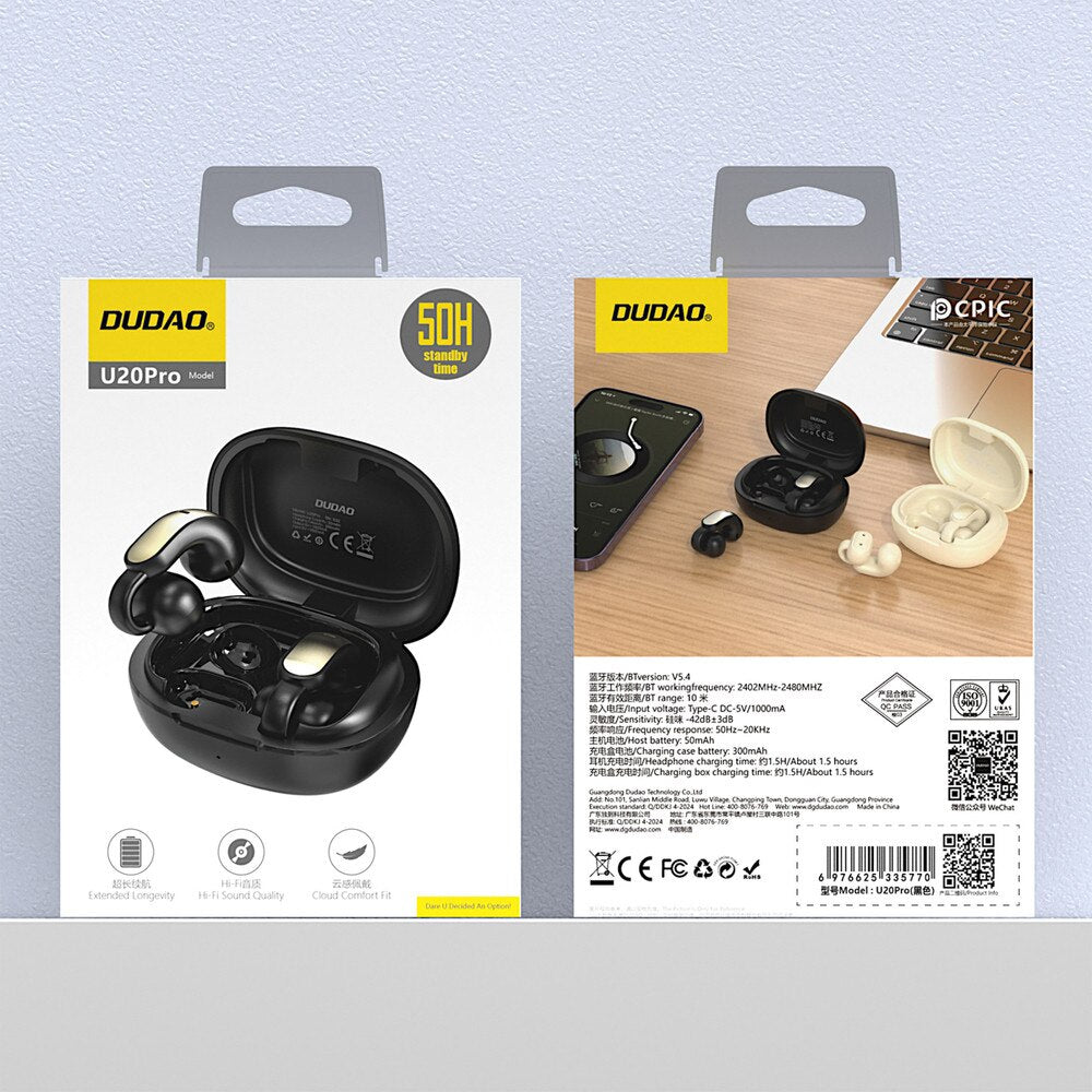Handsfree Bluetooth Dudao U20, TWS, Černá