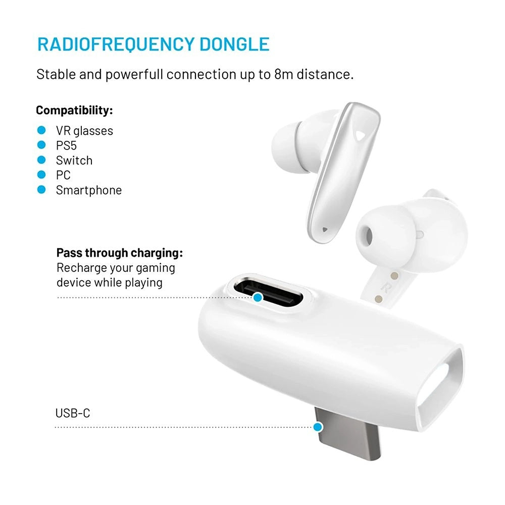 Handsfree Bluetooth Fixed Pods, TWS, Bílá