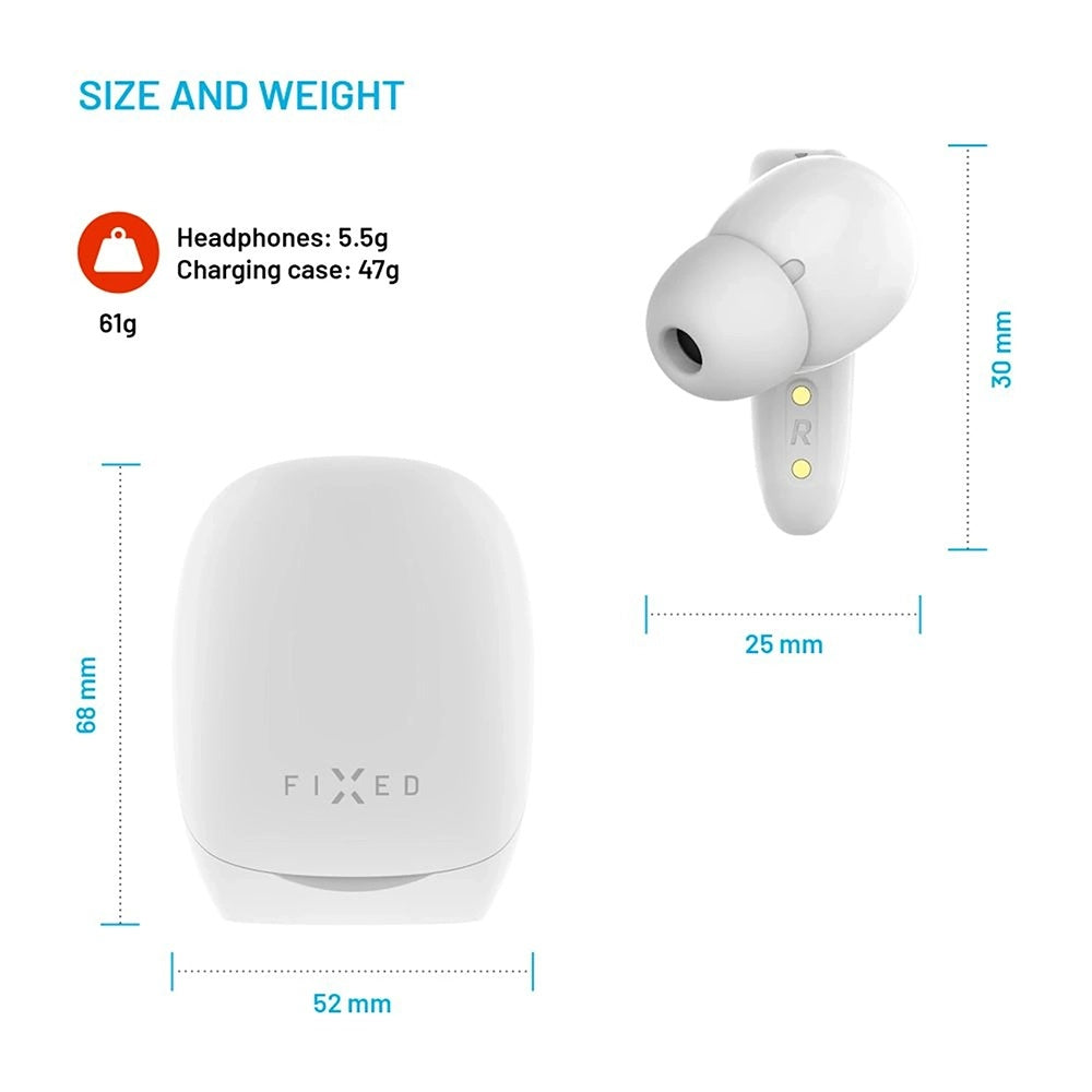 Handsfree Bluetooth Fixed Pods, TWS, Bílá