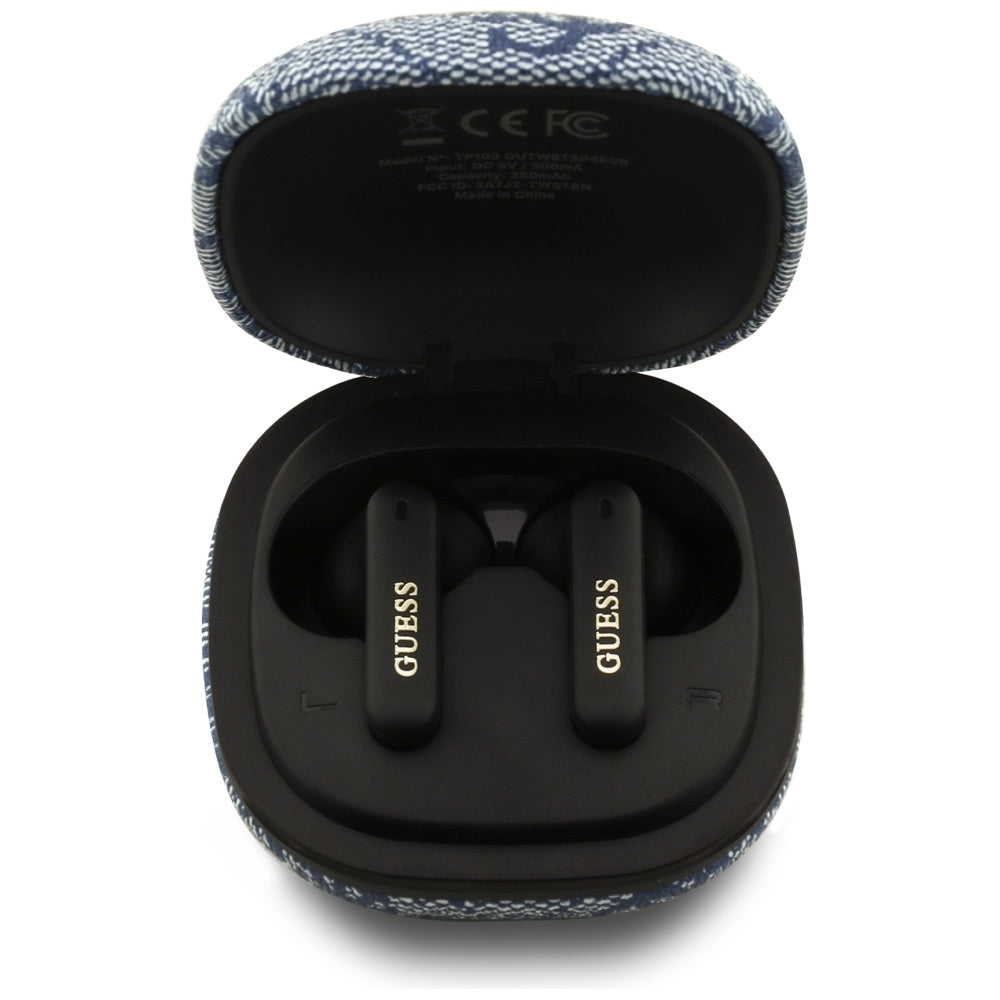 Handsfree Bluetooth Guess 4G Classic Metal Logo, TWS, Modrá