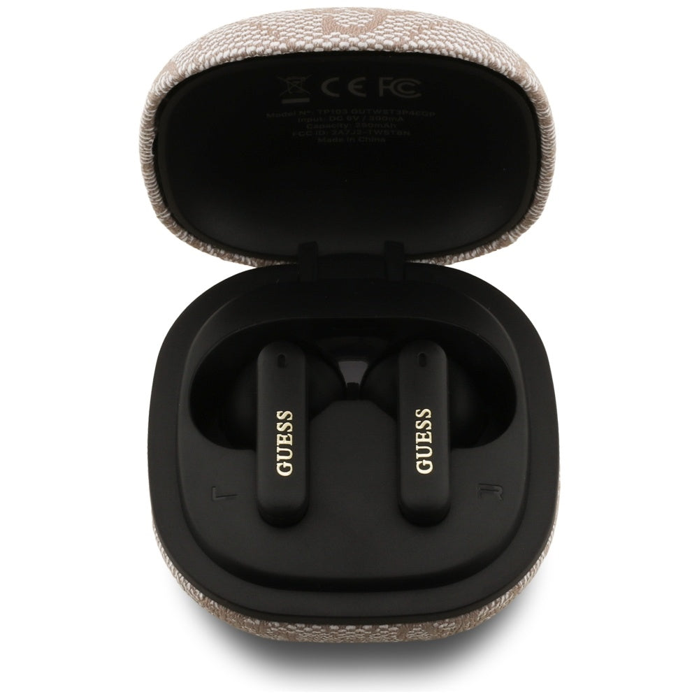 Handsfree Bluetooth Guess 4G Classic Metal Logo, TWS, Růžová