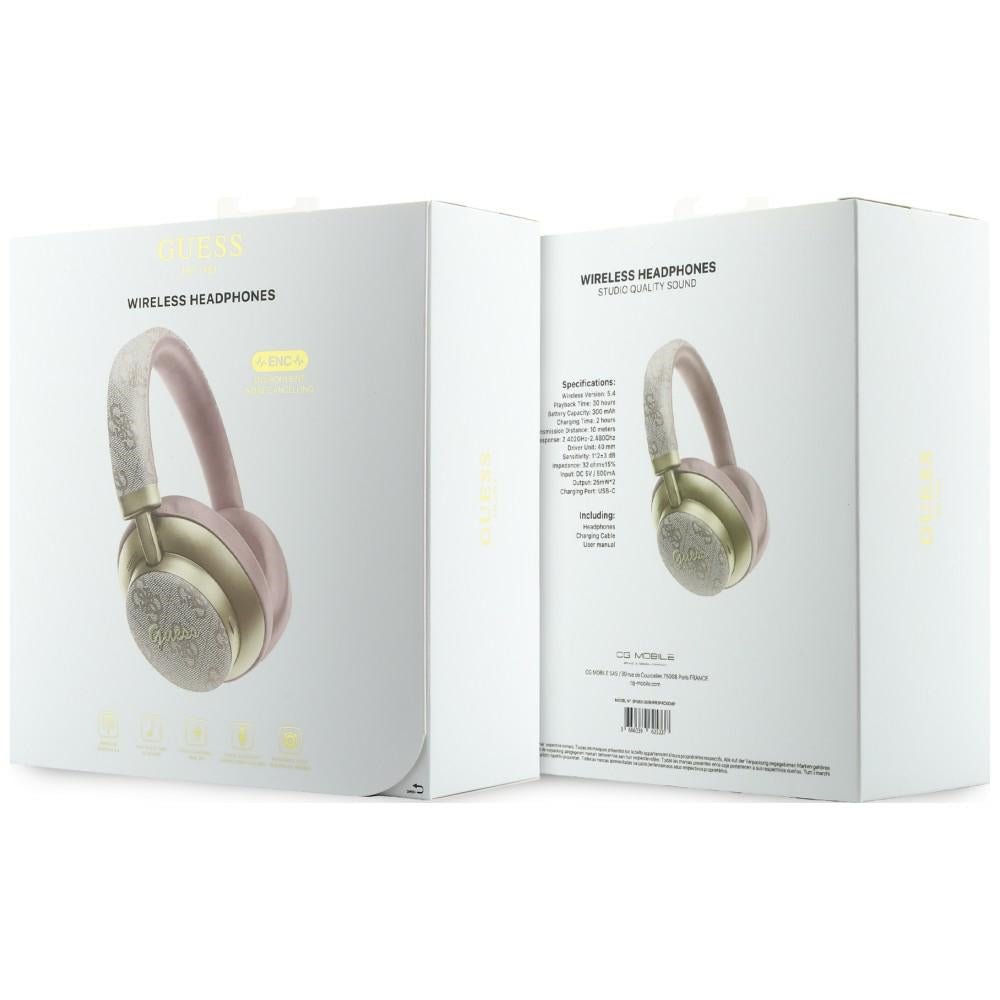 Handsfree Bluetooth Guess 4G Gold Script Metal, A2DP, Růžová