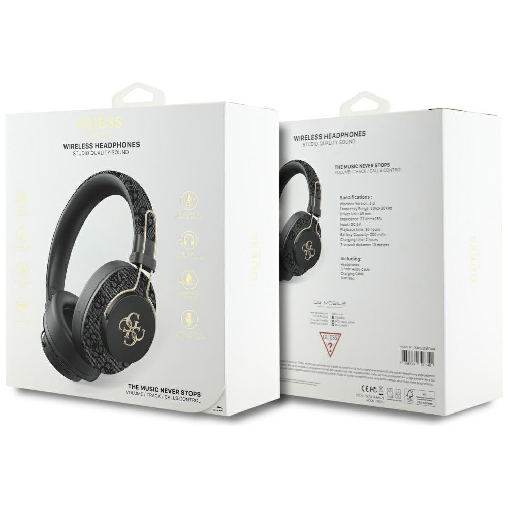 Handsfree Bluetooth Guess 4G Metal Logo, A2DP, Černá
