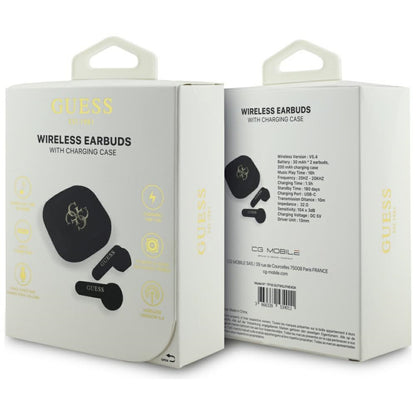 Handsfree Bluetooth Guess 4G Metal Logo, TWS, Černá