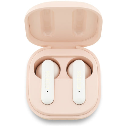 Handsfree Bluetooth Guess 4G Metal Logo, TWS, Růžová