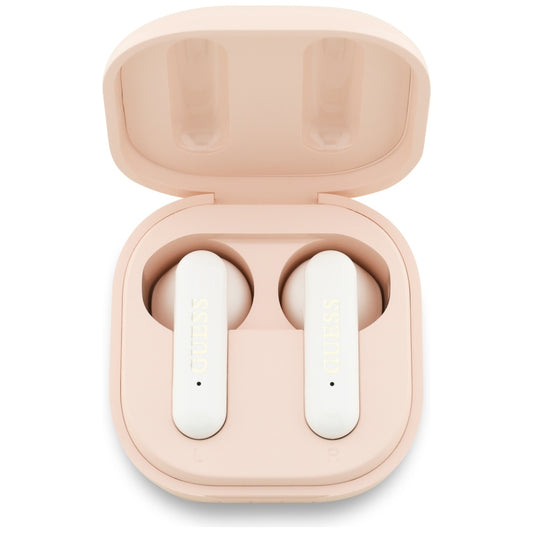 Handsfree Bluetooth Guess 4G Metal Logo, TWS, Růžová
