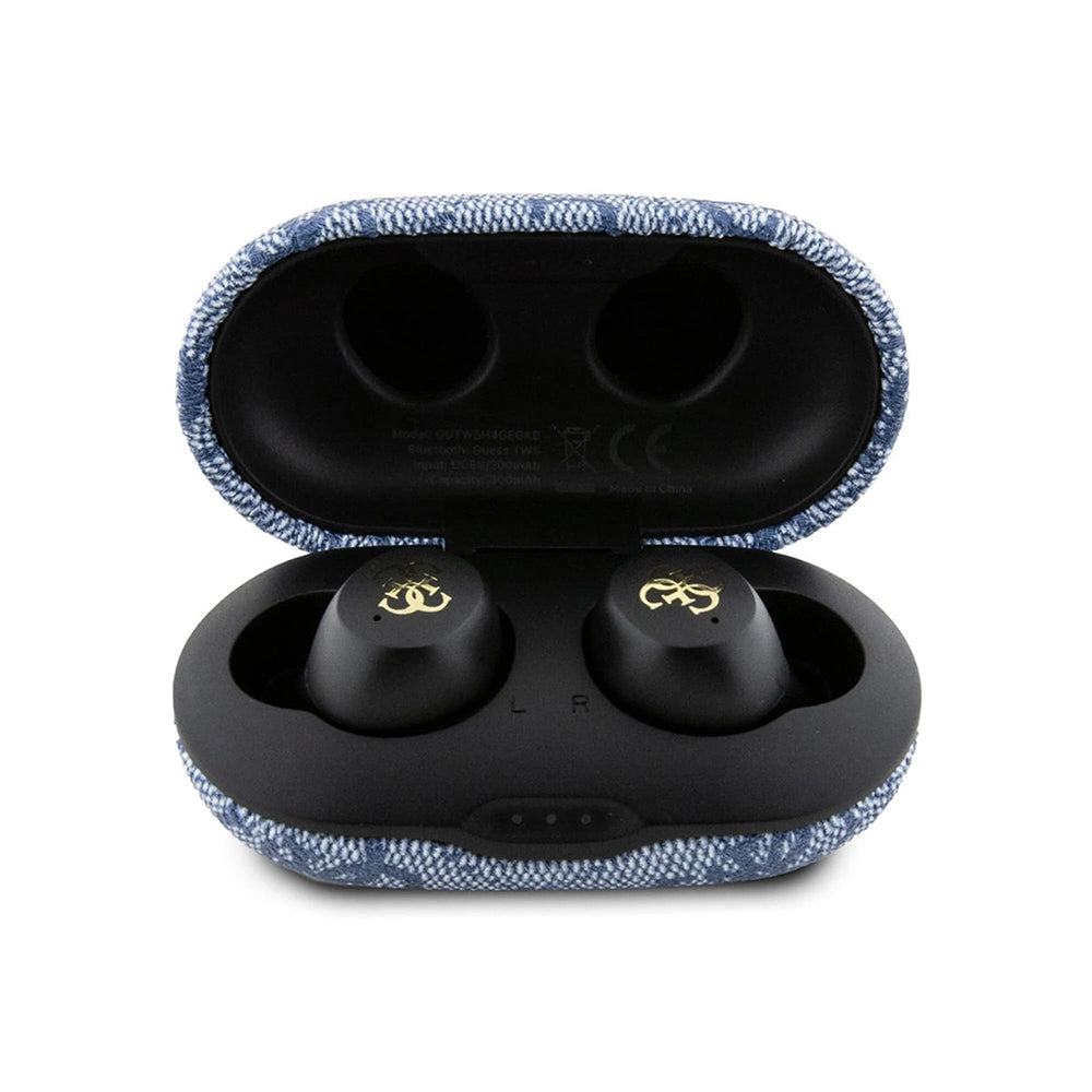 Handsfree Bluetooth Guess 4G Metal, TWS, Modrá