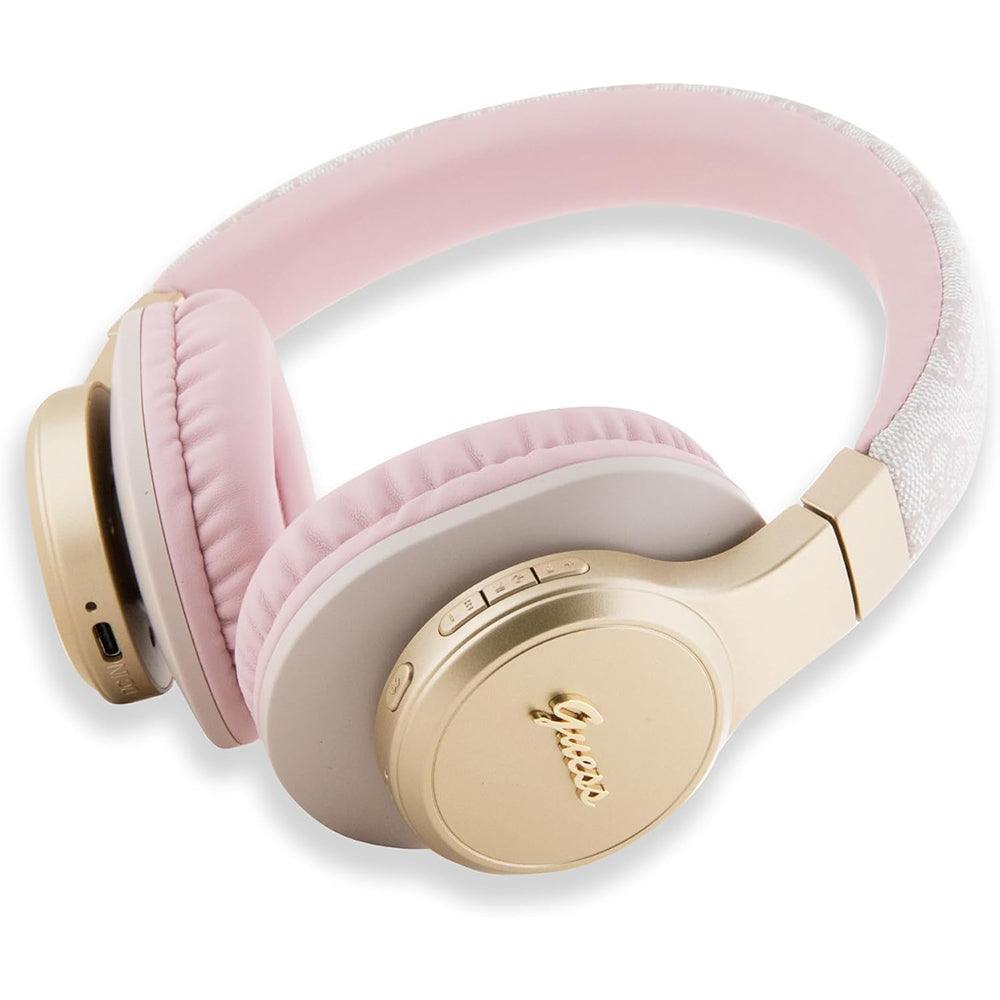 Handsfree Bluetooth Guess 4G Tone on Tone Script Logo, A2DP, Růžový