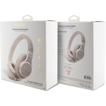 Handsfree Bluetooth Guess 4G Tone on Tone Script Logo, A2DP, Růžový