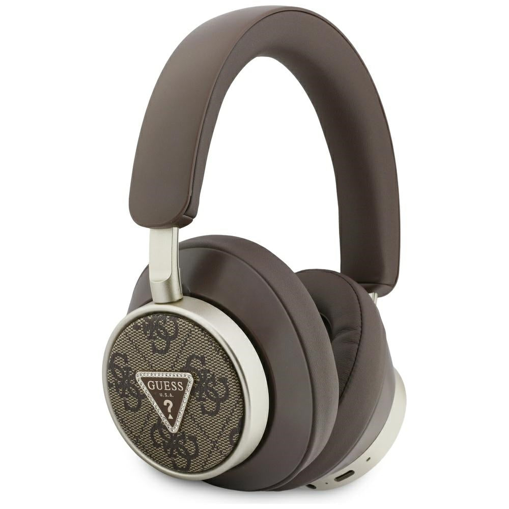 Handsfree Bluetooth Guess 4G Gold Triangle Logo, A2DP, Hnědá