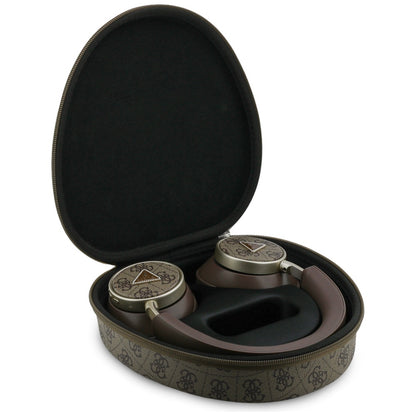 Handsfree Bluetooth Guess 4G Gold Triangle Logo, A2DP, Hnědá