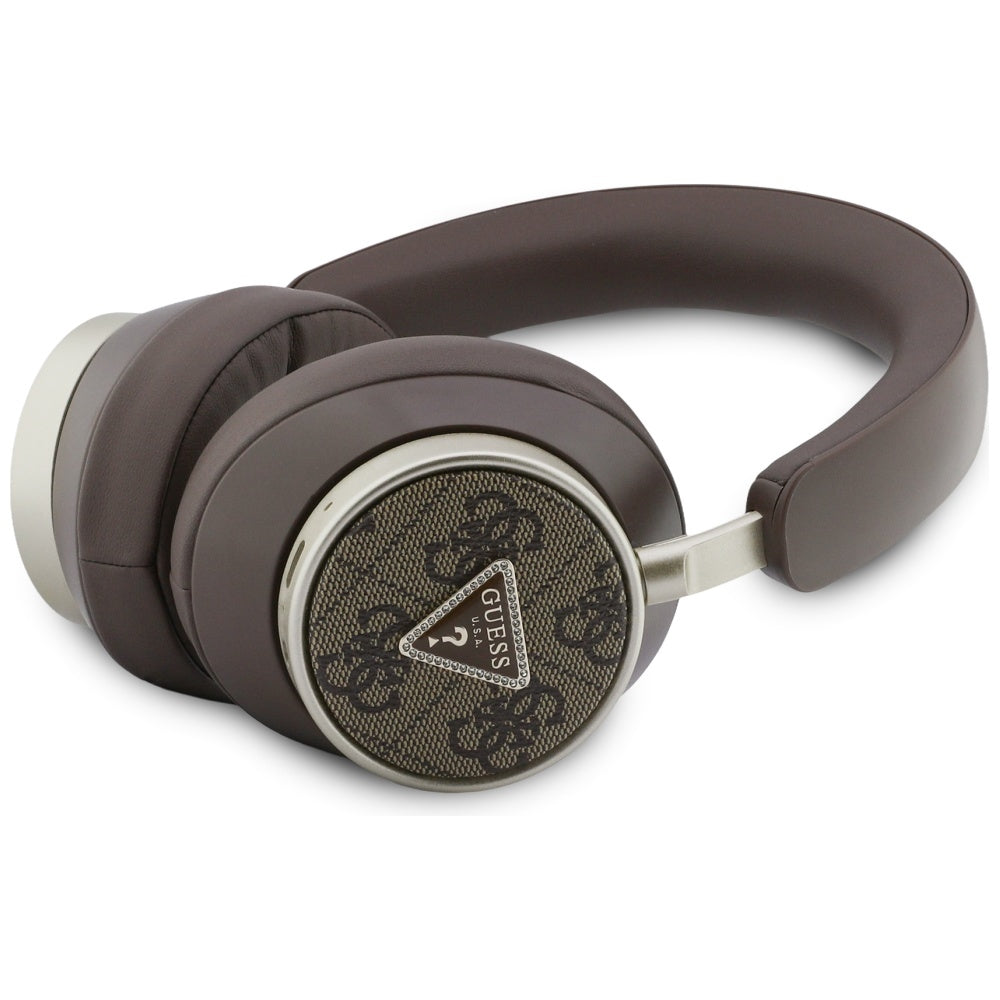 Handsfree Bluetooth Guess 4G Gold Triangle Logo, A2DP, Hnědá