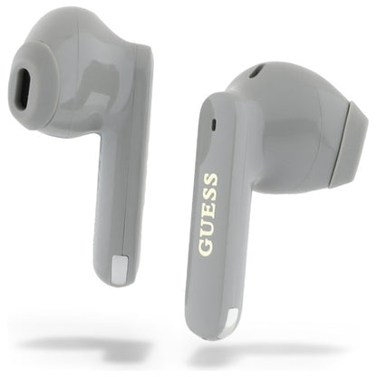 Handsfree Bluetooth Guess Elongated Metallic Printed Logo, TWS, Šedá