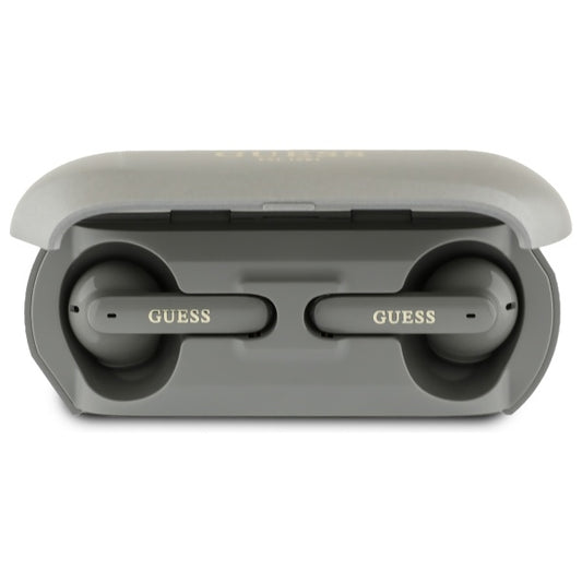 Handsfree Bluetooth Guess Elongated Metallic Printed Logo, TWS, Šedá