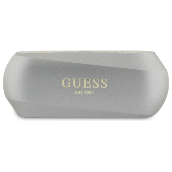 Handsfree Bluetooth Guess Elongated Metallic Printed Logo, TWS, Šedá