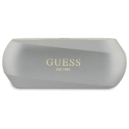 Handsfree Bluetooth Guess Elongated Metallic Printed Logo, TWS, Šedá