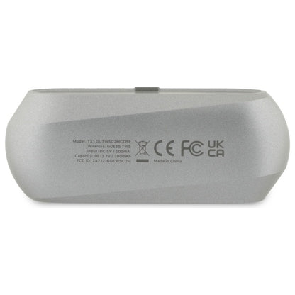 Handsfree Bluetooth Guess Elongated Metallic Printed Logo, TWS, Šedá