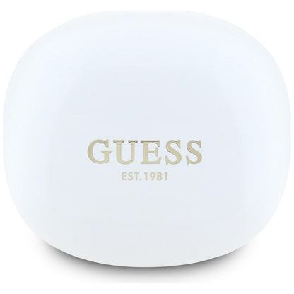 Handsfree Bluetooth Guess Flat Classic Logo Electroplated, TWS, Bílý