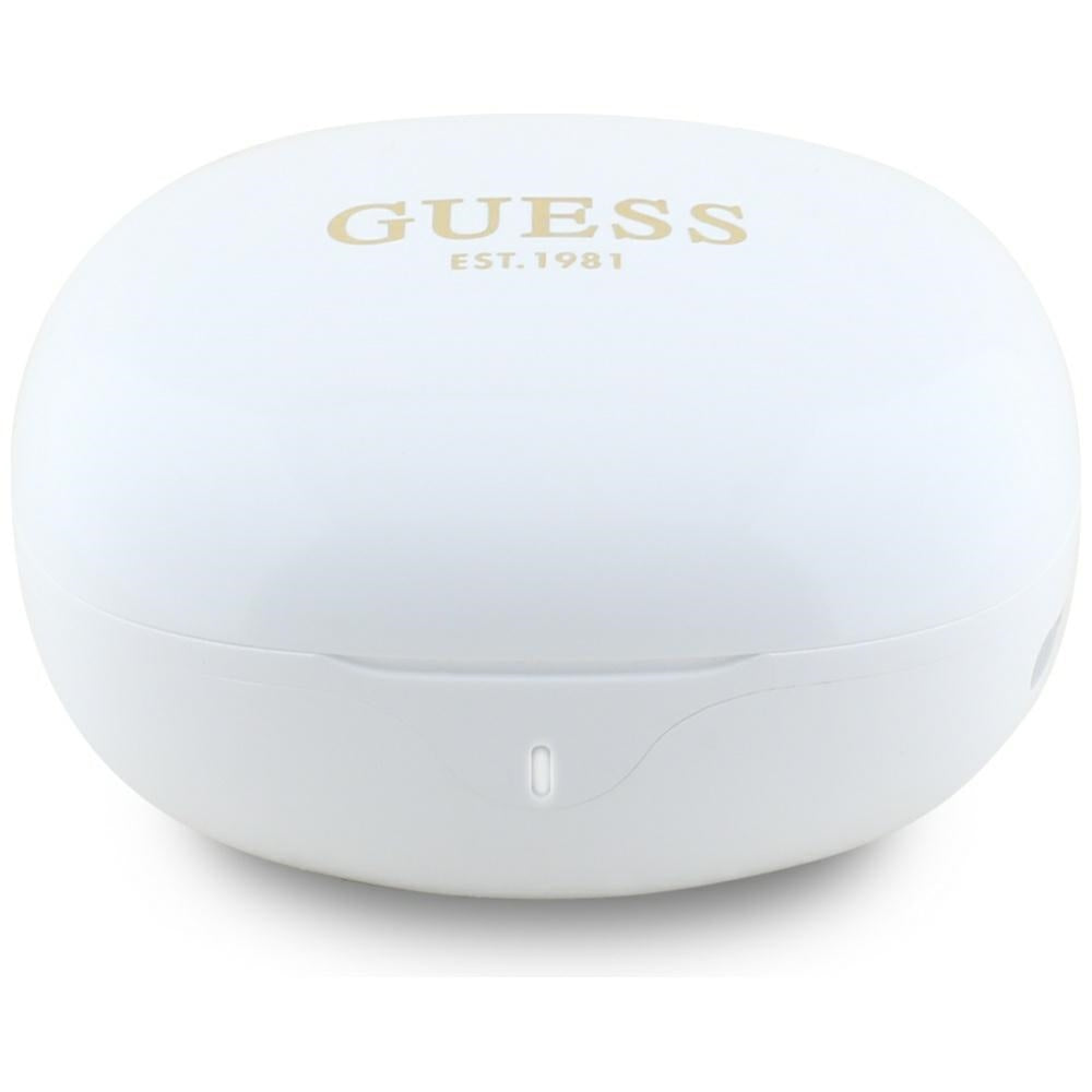 Handsfree Bluetooth Guess Flat Classic Logo Electroplated, TWS, Bílý