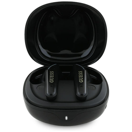 Handsfree Bluetooth Guess Flat Classic Logo Electroplated, TWS, Černá
