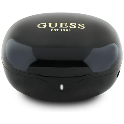 Handsfree Bluetooth Guess Flat Classic Logo Electroplated, TWS, Černá