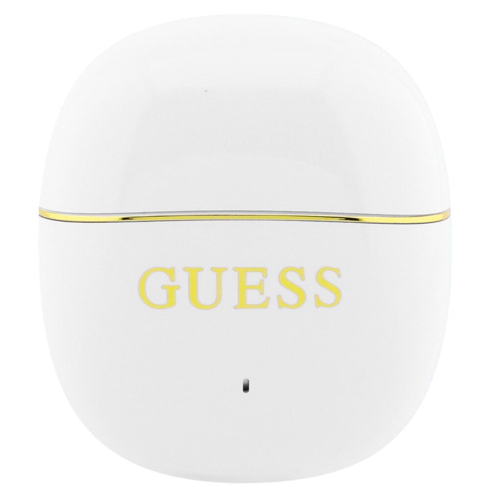 Handsfree Bluetooth Guess Glossy Gold Line Classic, TWS, Bílá
