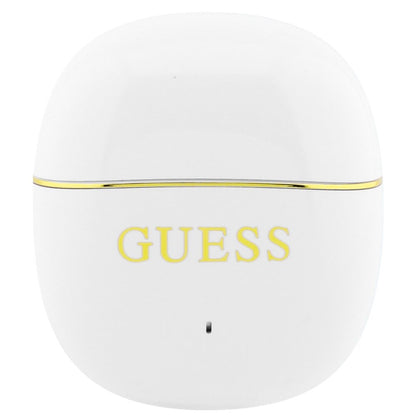 Handsfree Bluetooth Guess Glossy Gold Line Classic, TWS, Bílá