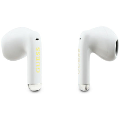 Handsfree Bluetooth Guess Glossy Gold Line Classic, TWS, Bílá