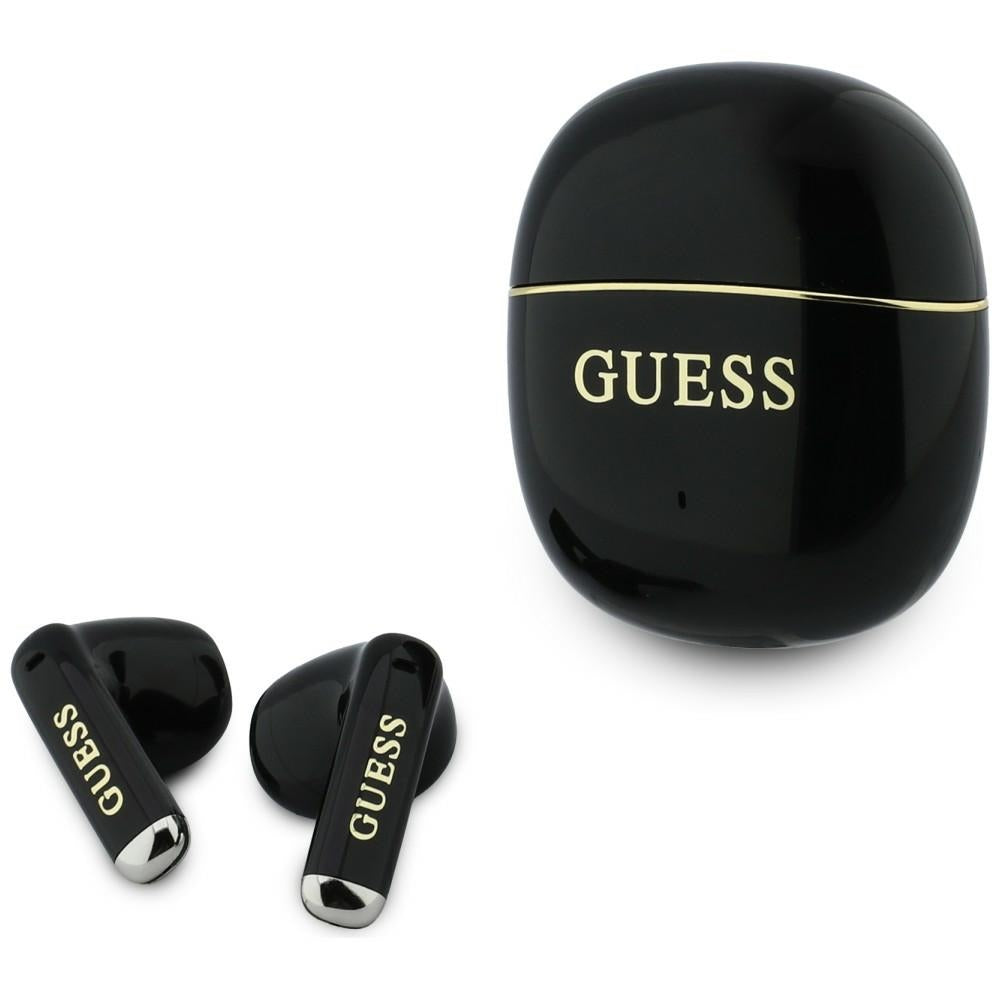Handsfree Bluetooth Guess Glossy Gold Line Classic, TWS, Černá