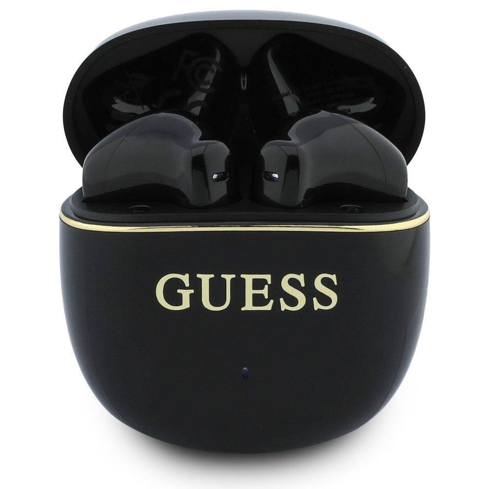 Handsfree Bluetooth Guess Glossy Gold Line Classic, TWS, Černá