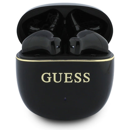 Handsfree Bluetooth Guess Glossy Gold Line Classic, TWS, Černá