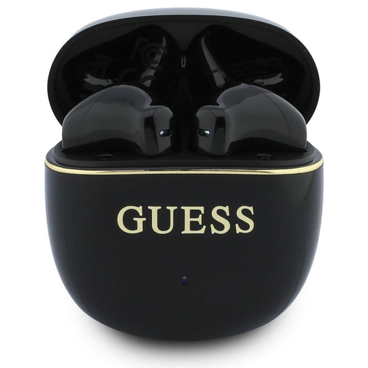 Handsfree Bluetooth Guess Glossy Gold Line Classic, TWS, Černá