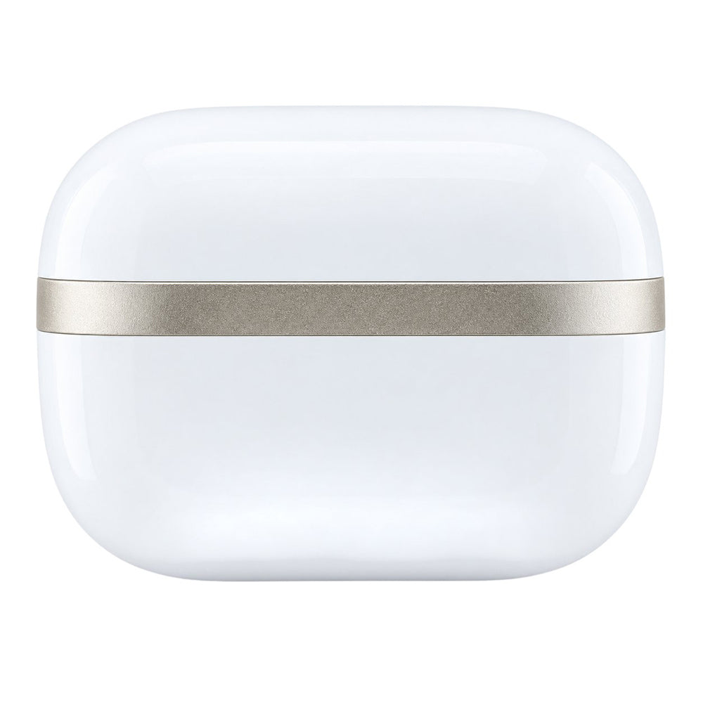 Guess Glossy Gold Line Printed Classic Logo Bluetooth Handsfree, TWS, White