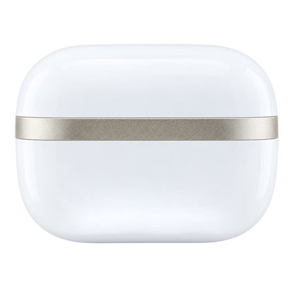 Guess Glossy Gold Line Printed Classic Logo Bluetooth Handsfree, TWS, White