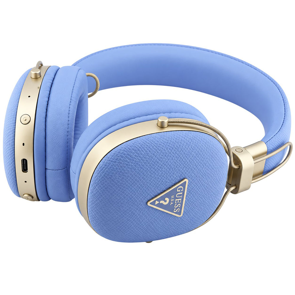 Bluetooth handsfree Guess Grained Triangle Logo, A2DP, modrá