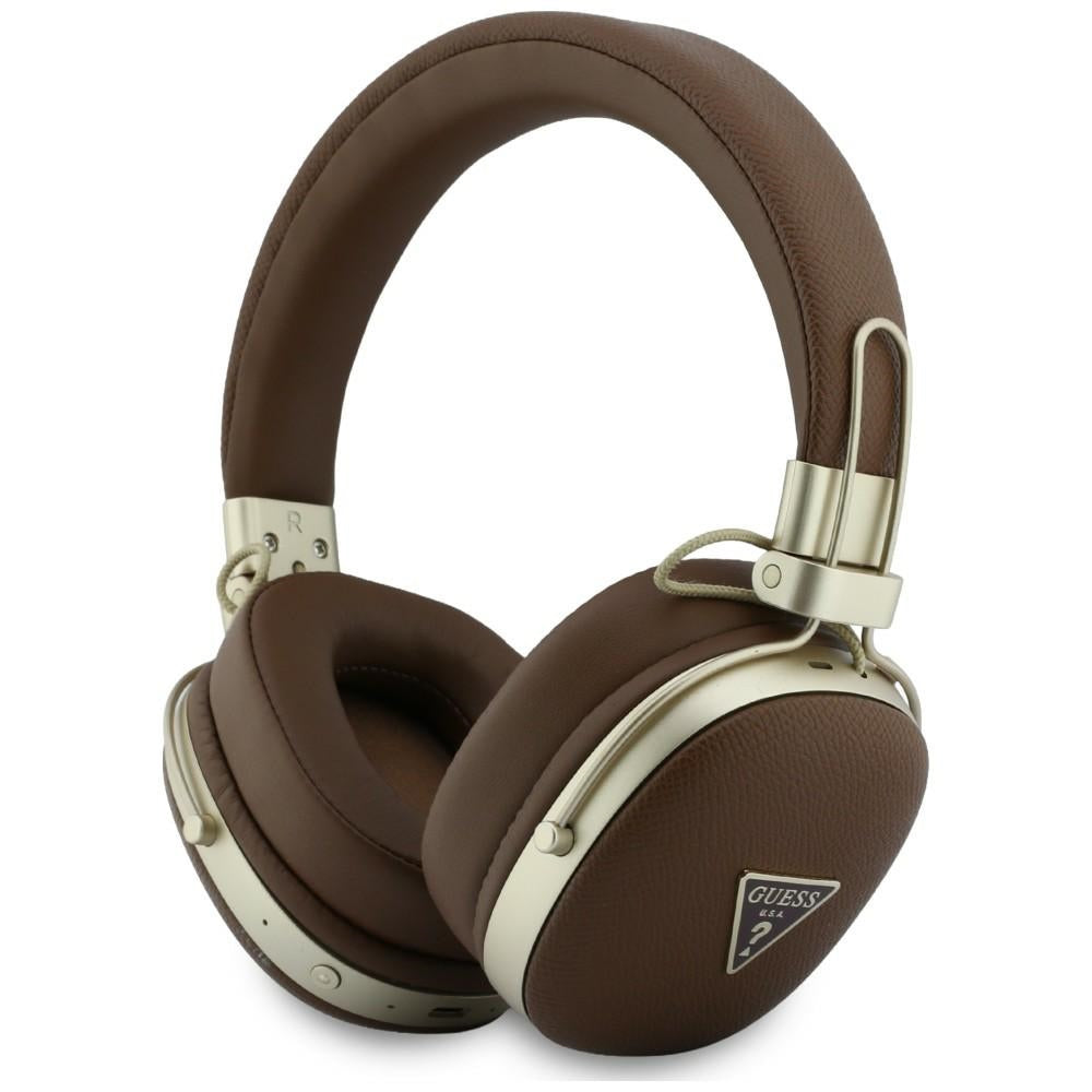 Handsfree Bluetooth Guess Zrněné Trojúhelníkové Logo, A2DP, Hnědá