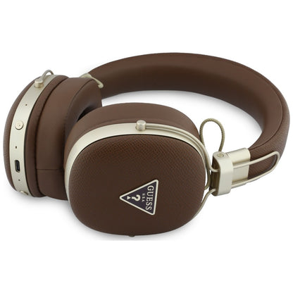 Handsfree Bluetooth Guess Zrněné Trojúhelníkové Logo, A2DP, Hnědá