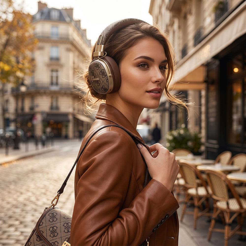 Handsfree Bluetooth Guess Metal 4G Script Logo, A2DP, Růžová