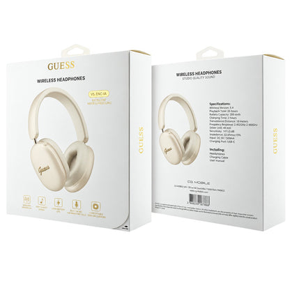 Handsfree Bluetooth Guess Metal Script Logo, A2DP, béžová
