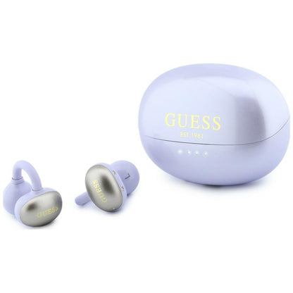 Handsfree Bluetooth Guess Kovový Povrch Elektrolytická Úprava Klasické, TWS, Fialové