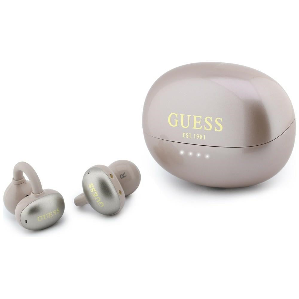 Handsfree Bluetooth Guess Metalický povrch s elektrolytickými částmi Classic, TWS, růžová