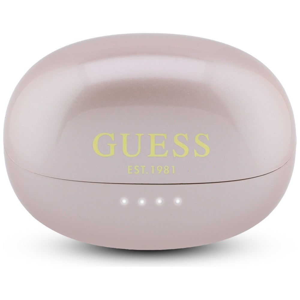 Handsfree Bluetooth Guess Metalický povrch s elektrolytickými částmi Classic, TWS, růžová