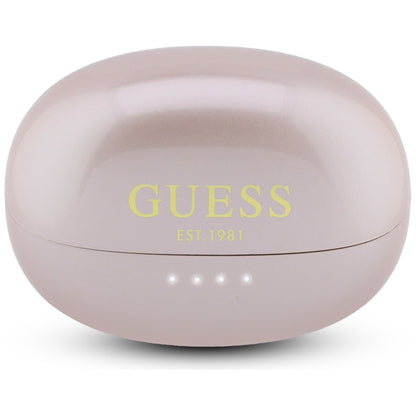 Handsfree Bluetooth Guess Metalický povrch s elektrolytickými částmi Classic, TWS, růžová