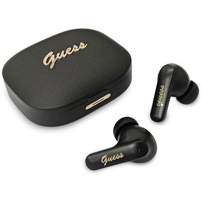 Handsfree Bluetooth Guess Script Metal Logo, TWS, Černá
