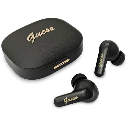 Handsfree Bluetooth Guess Script Metal Logo, TWS, Černá