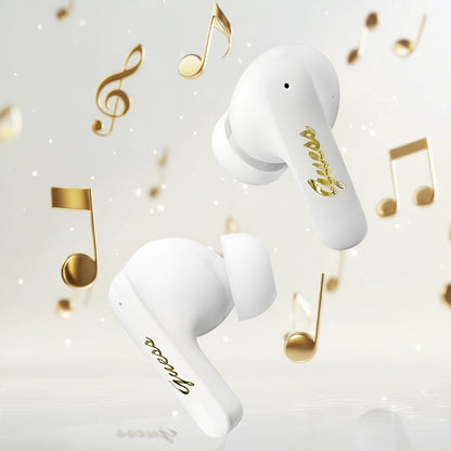 Handsfree Bluetooth Guess Script Metal Logo, TWS, Černá