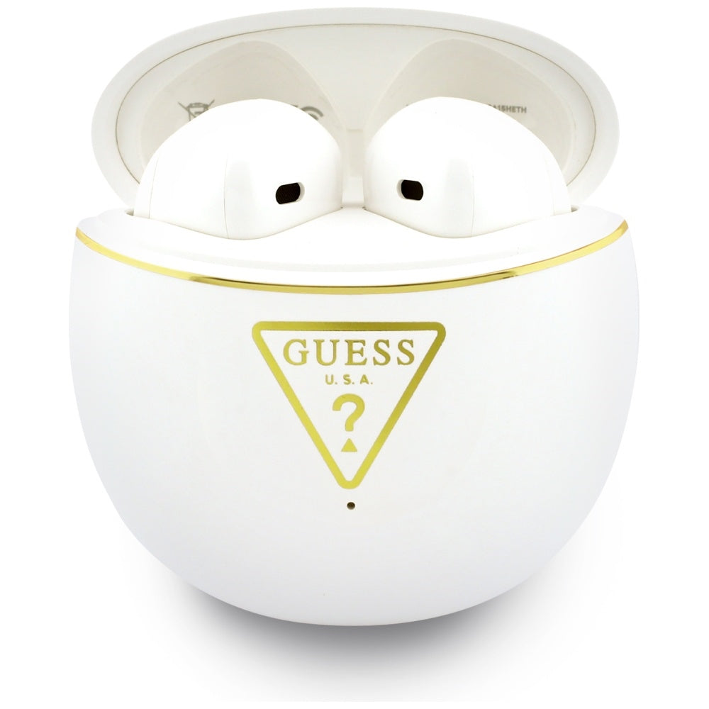 Handsfree Bluetooth Guess Script Print, TWS, Bílá