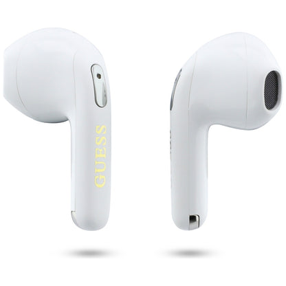 Handsfree Bluetooth Guess Script Print, TWS, Bílá