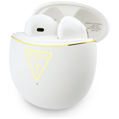 Handsfree Bluetooth Guess Script Print, TWS, Bílá