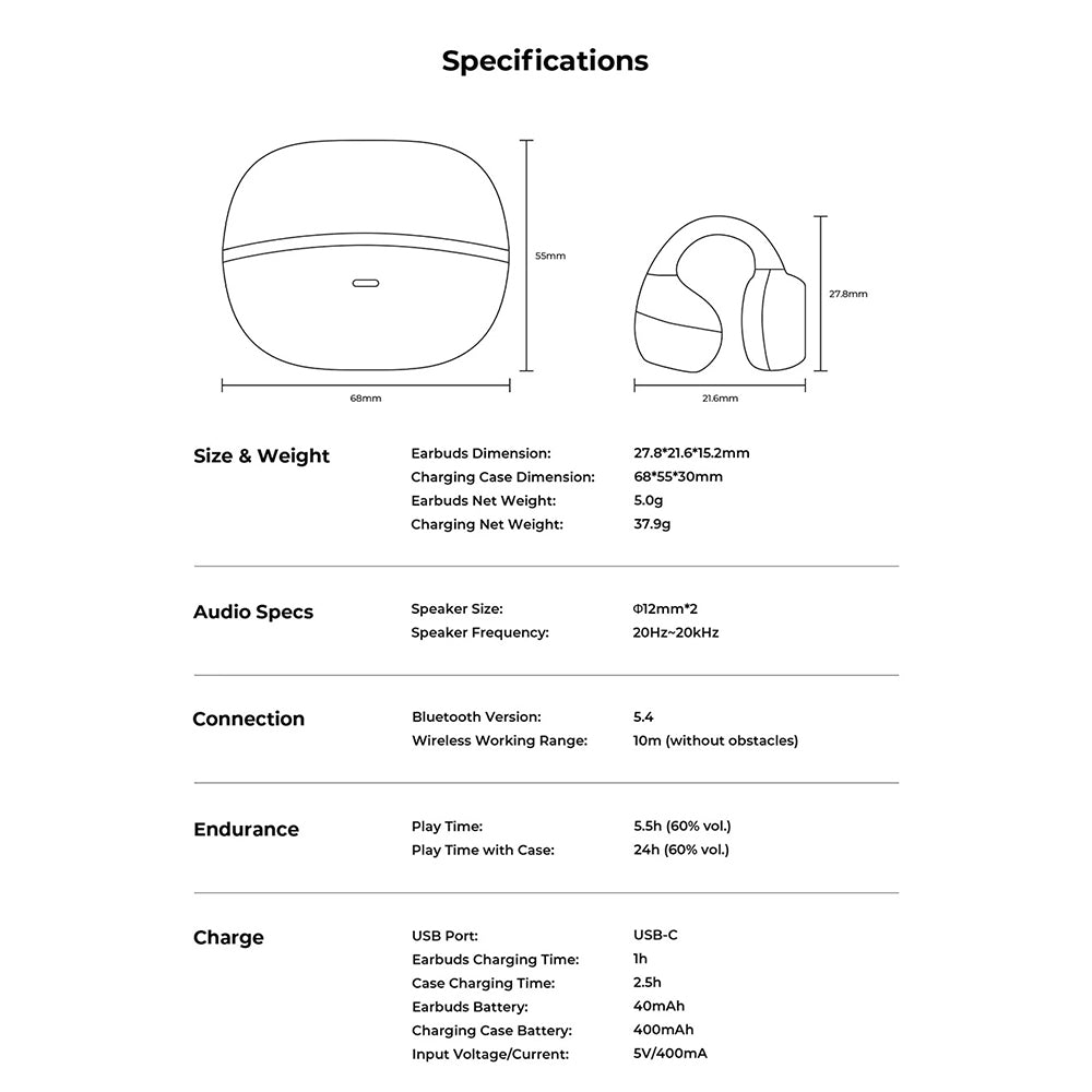 Handsfree Bluetooth HAVIT OWS916, TWS, Černá